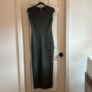 Club Monaco Dress - Olive and white stripe